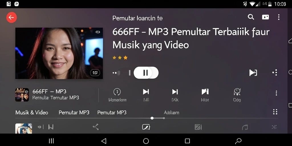 Antarmuka aplikasi 666FF dengan fitur pemutar MP3 yang menarik.