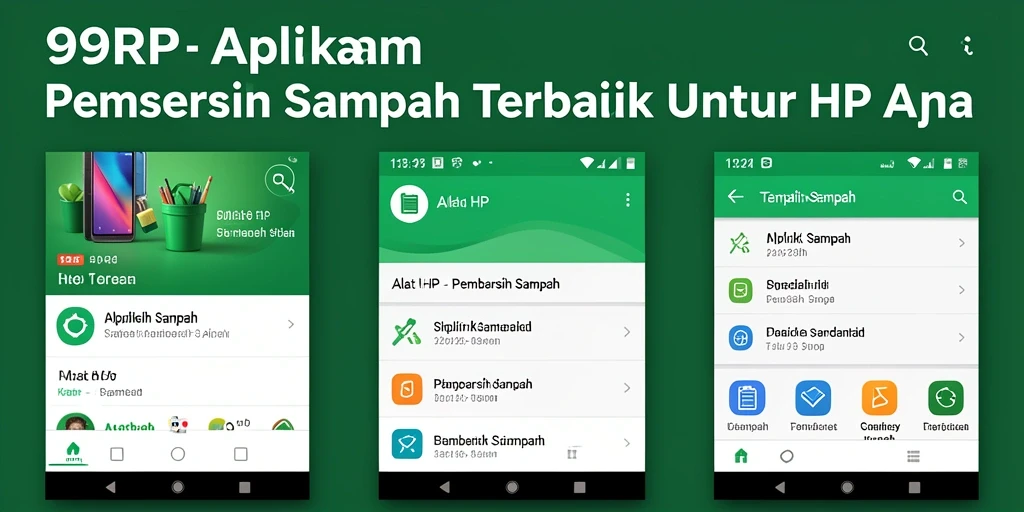 Tampilan antarmuka aplikasi Pembersih Sampah 99RP yang intuitif.