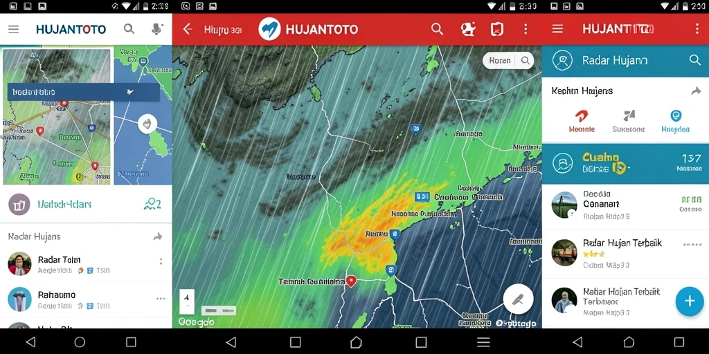 Tampilan antarmuka HUJANTOTO menunjukkan fungsi Radar Hujan yang interaktif.