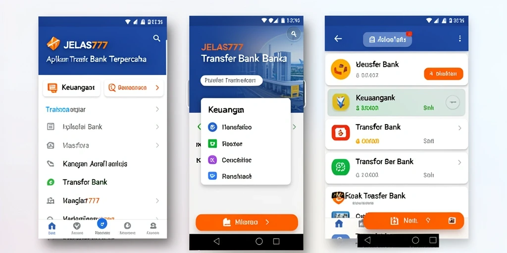 Antarmuka JELAS777 yang sederhana untuk Transfer Bank.