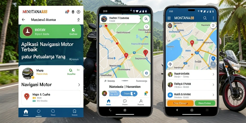 Antarmuka MONTANA88 dengan tampilan peta navigasi motor.