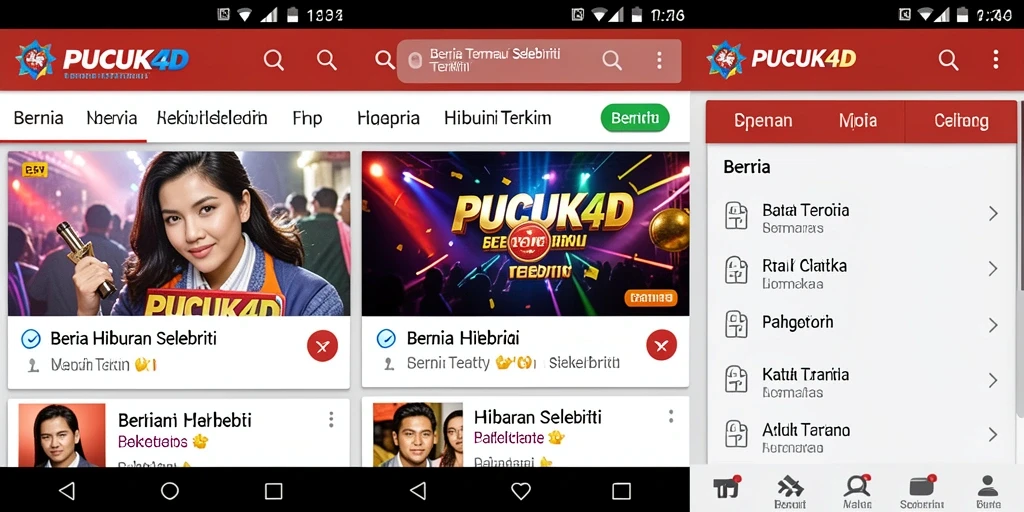 Tampilan antarmuka PUCUK4D yang menarik untuk hiburan selebriti.