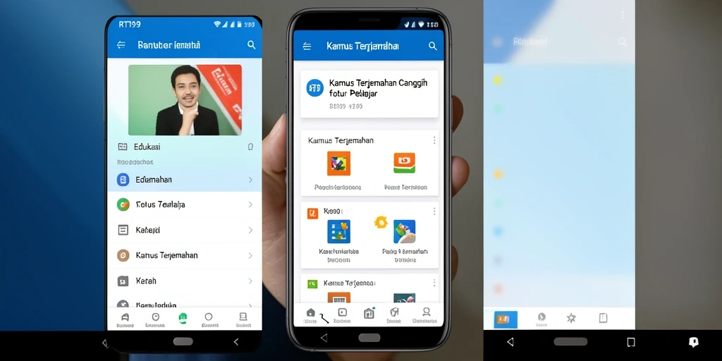 Tampilan antarmuka RT99 yang sederhana dan fungsional untuk Kamus Terjemahan.